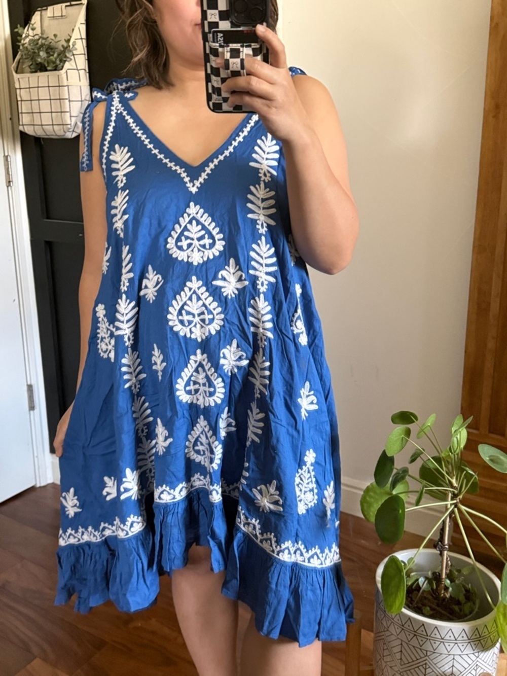 Pranella Embroidered 100% rayon Amal Boho Swing Dress. Size 3/ 8-12